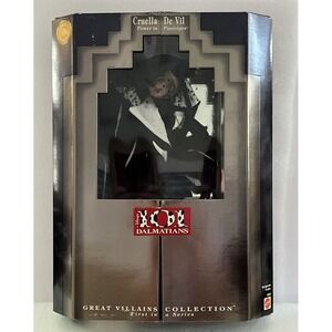 Disney Collector Edition Cruella De Vil Barbie‎ Doll 101 Dalmations 1996 Mattel